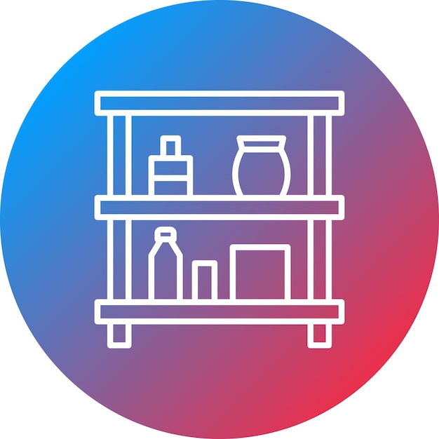 Imagen vectorial del icono del estante Se puede utilizar para el mercado callejero