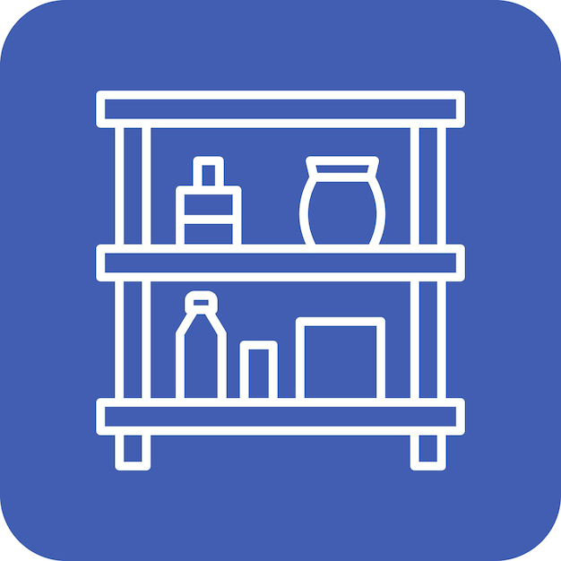 Imagen vectorial del icono del estante Se puede utilizar para el mercado callejero
