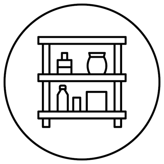 Imagen vectorial del icono del estante Se puede utilizar para el mercado callejero