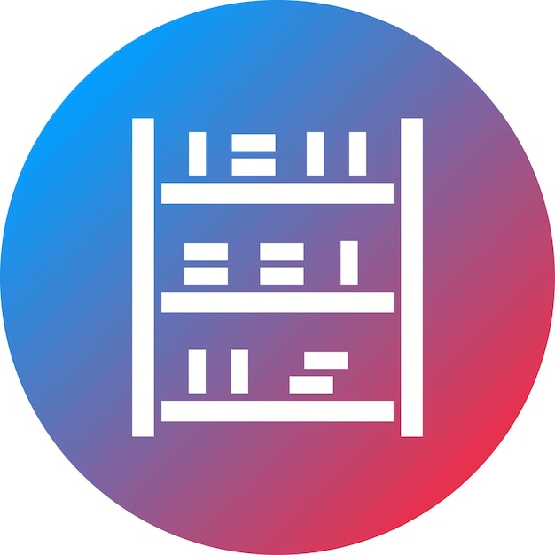 Imagen vectorial del icono de las estanterías de la biblioteca Se puede utilizar para la biblioteca