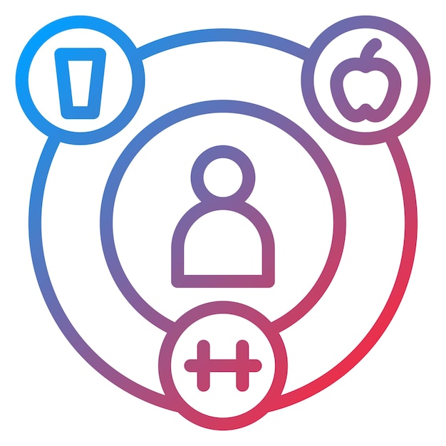 Imagen vectorial de icono de estilo de vida saludable Se puede usar para Fitness