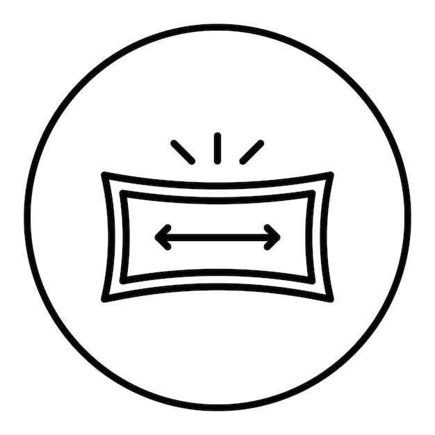 Imagen vectorial del icono de estiramiento de la tela Se puede utilizar para las características de la tela
