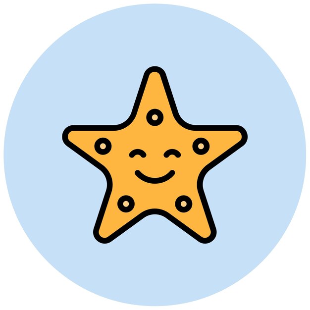 Imagen vectorial del icono de la estrella de mar Se puede usar para Beach Resort