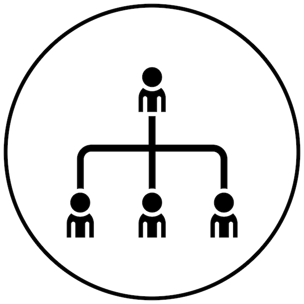 Imagen vectorial del icono de la estructura de la empresa Se puede utilizar para los recursos humanos