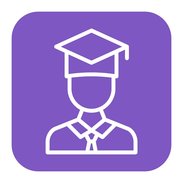Imagen vectorial del ícono del estudiante masculino Se puede utilizar para los logros
