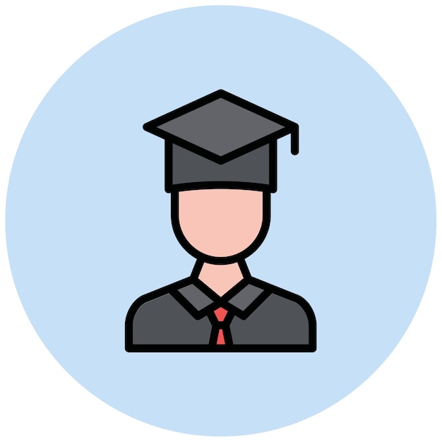 Imagen vectorial del ícono del estudiante masculino Se puede utilizar para los logros