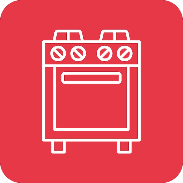 Imagen vectorial del icono de la estufa de gas Se puede usar para artículos para el hogar