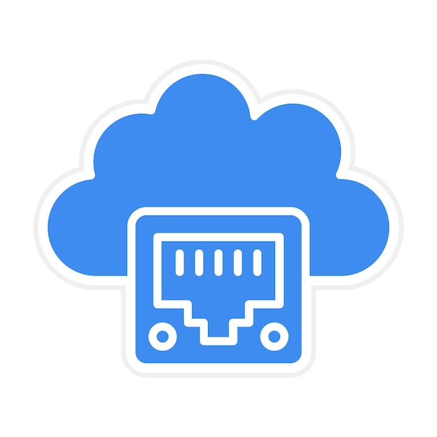 La imagen vectorial del icono de Ethernet en la nube se puede utilizar para la computación en la nube