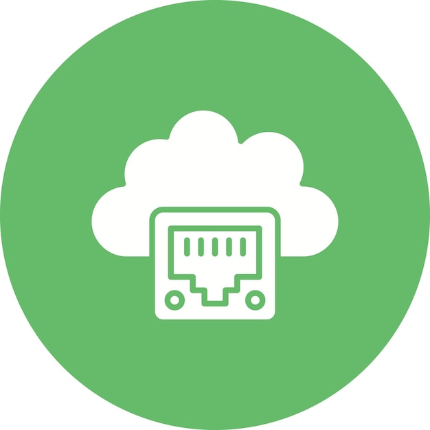 La imagen vectorial del icono de Ethernet en la nube se puede utilizar para la computación en la nube