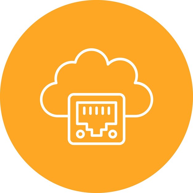 La imagen vectorial del icono de Ethernet en la nube se puede utilizar para la computación en la nube