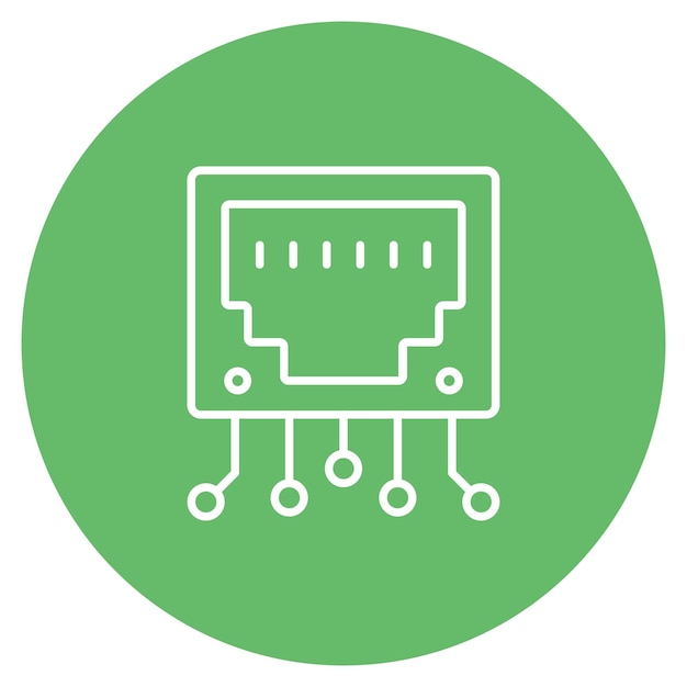 Imagen vectorial de icono Ethernet Se puede usar para Ciencias de la Computación
