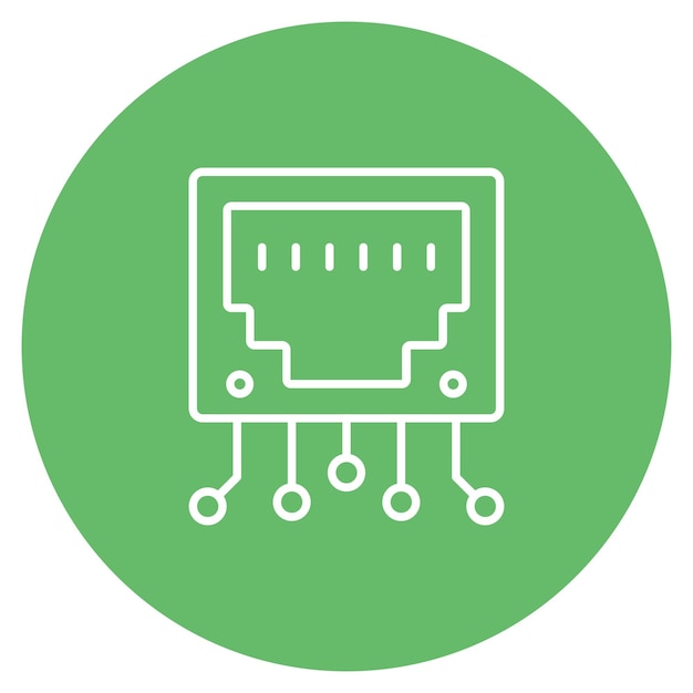 Imagen vectorial de icono Ethernet Se puede usar para Ciencias de la Computación