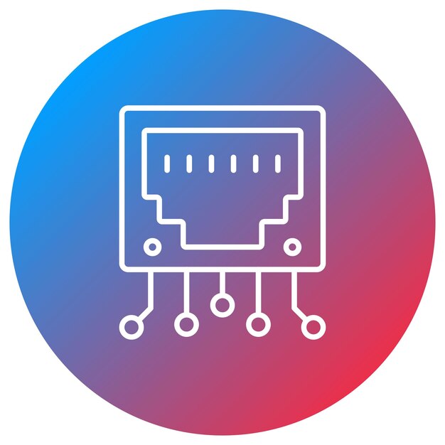 Imagen vectorial de icono Ethernet Se puede usar para Ciencias de la Computación