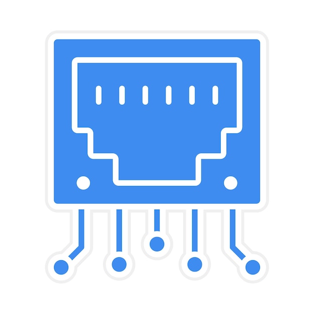Imagen vectorial de icono Ethernet Se puede usar para Ciencias de la Computación