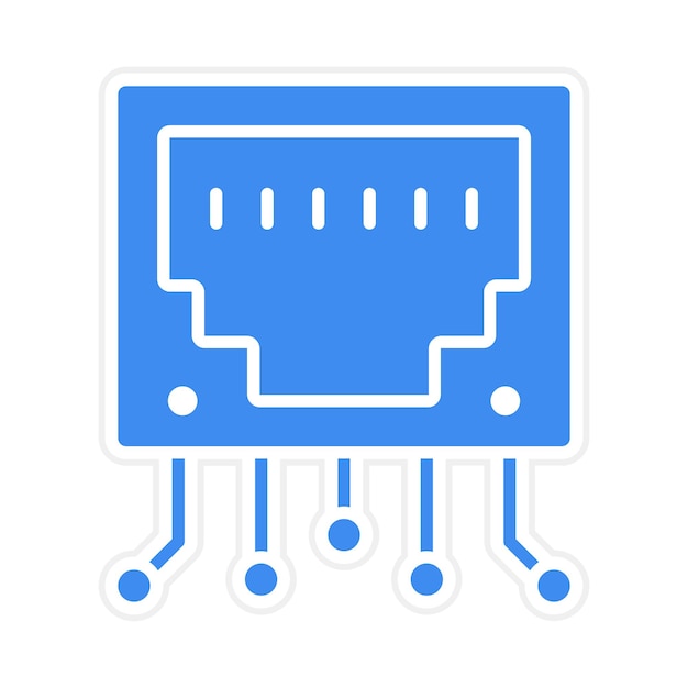 Imagen vectorial de icono Ethernet Se puede usar para Ciencias de la Computación