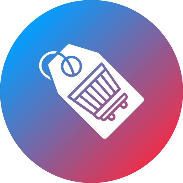 Imagen vectorial del icono de la etiqueta del carrito Se puede usar para compras y comercio electrónico