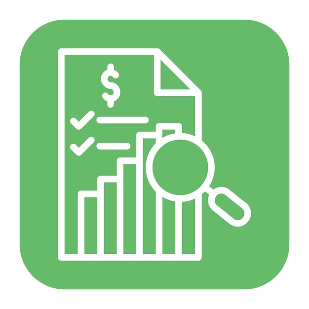 Imagen vectorial del icono de evaluación de existencias Puede utilizarse para la auditoría empresarial