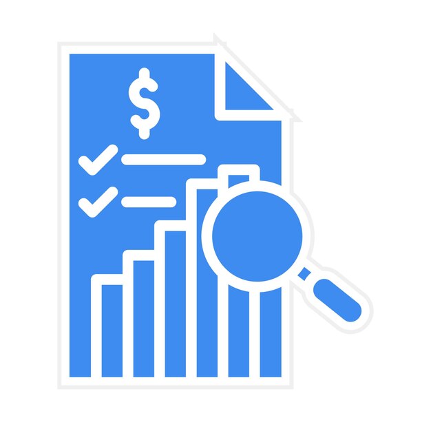 Imagen vectorial del icono de evaluación de existencias Puede utilizarse para la auditoría empresarial