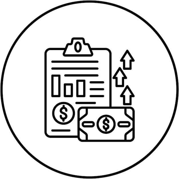 Imagen vectorial del icono de evaluación Puede utilizarse para la contabilidad