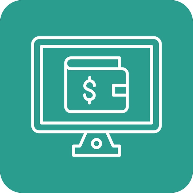 Imagen vectorial del icono de Ewallet Se puede utilizar para el comercio electrónico