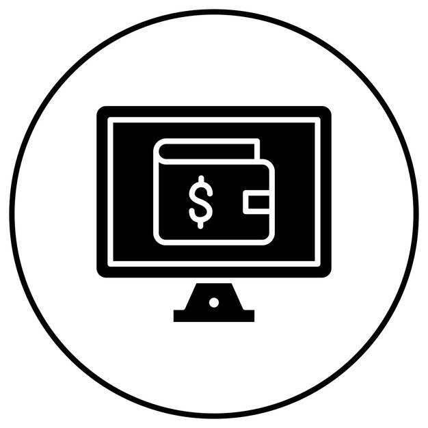 Imagen vectorial del icono de Ewallet Se puede utilizar para el comercio electrónico