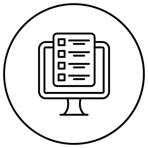 Imagen vectorial de icono de examen en línea Se puede utilizar para la educación en línea