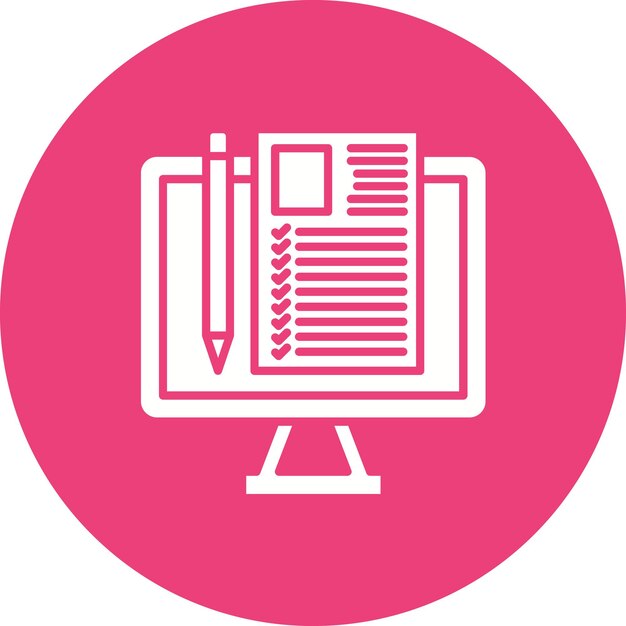 Imagen vectorial de icono de examen en línea Se puede utilizar para la Universidad