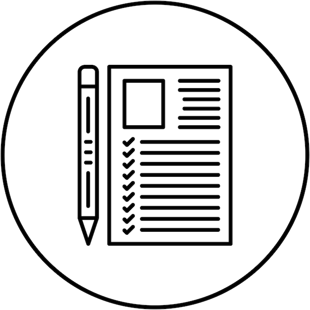 Imagen vectorial del icono del examen Se puede utilizar para la Universidad