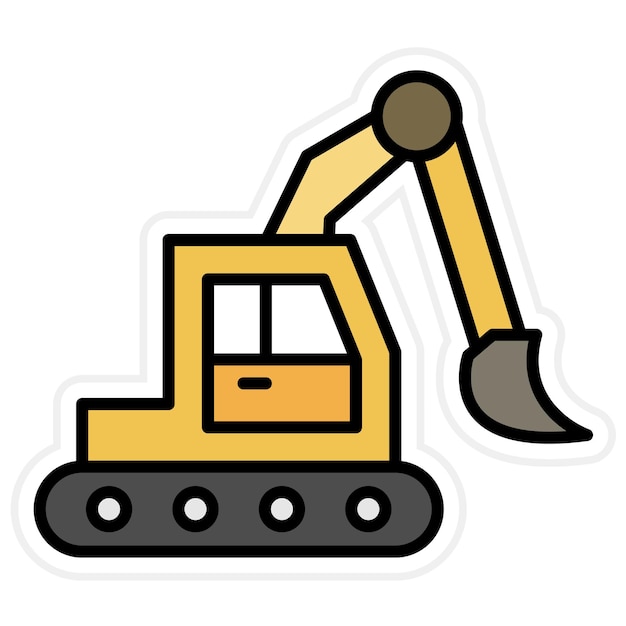 Imagen vectorial del icono de la excavadora Se puede utilizar para herramientas de construcción