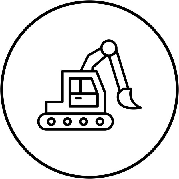 Imagen vectorial del icono de la excavadora Se puede utilizar para herramientas de construcción