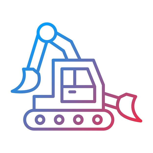 Imagen vectorial del icono de la excavadora Puede utilizarse para herramientas de construcción