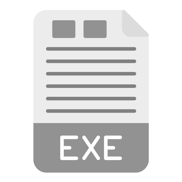 Imagen vectorial de icono EXE Puede utilizarse para formatos de archivo