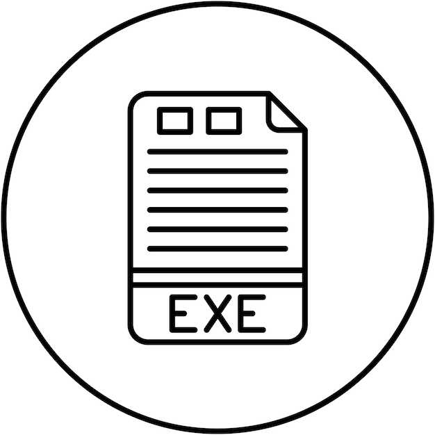 Imagen vectorial de icono EXE Puede utilizarse para formatos de archivo