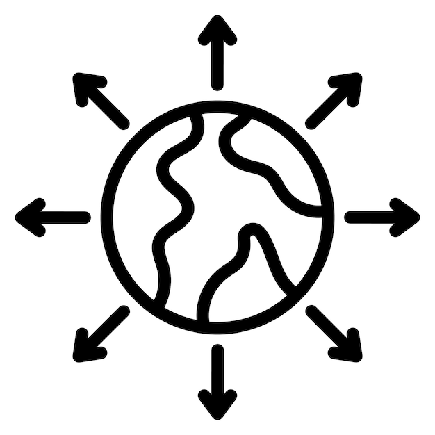 La imagen vectorial del ícono de expansión global se puede utilizar para la encuesta
