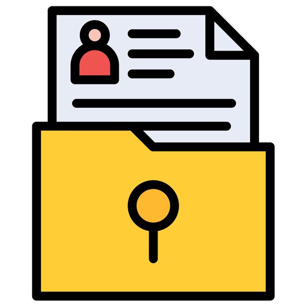 Imagen vectorial del ícono del expediente Se puede utilizar para documentos y archivos