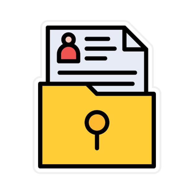 Imagen vectorial del ícono del expediente Se puede utilizar para documentos y archivos
