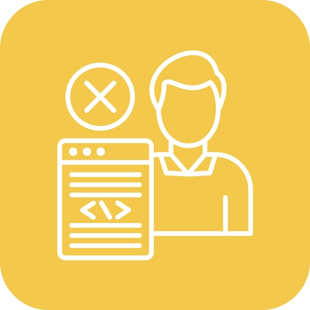 Imagen vectorial de icono sin experiencia en programación Puede utilizarse para sin código