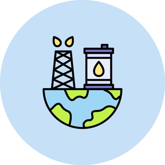 Imagen vectorial de icono de exploración de petróleo Se puede utilizar para la industria del petróleo