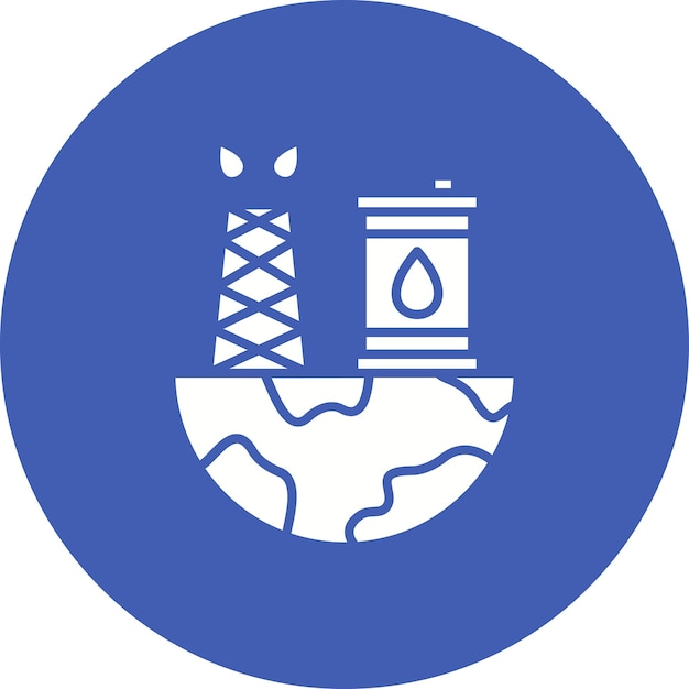 Imagen vectorial de icono de exploración de petróleo Se puede utilizar para la industria del petróleo