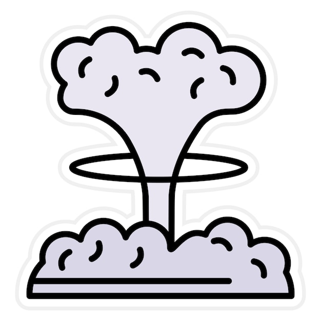 Imagen vectorial del icono de la explosión nuclear Se puede utilizar para la energía nuclear