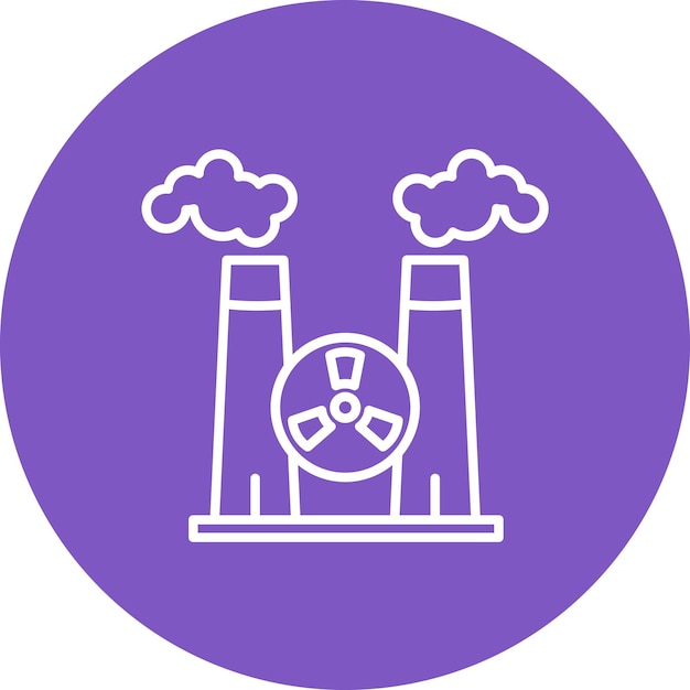 Imagen vectorial de icono de fábrica nuclear Se puede utilizar para la energía nuclear