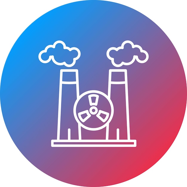Imagen vectorial de icono de fábrica nuclear Se puede utilizar para la energía nuclear