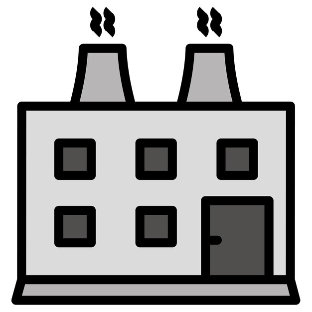 Imagen vectorial de icono de fábrica Se puede usar para el calentamiento global