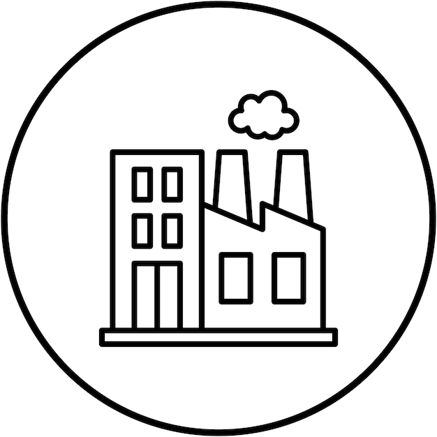 Imagen vectorial de icono de fábrica Se puede utilizar para bienes raíces