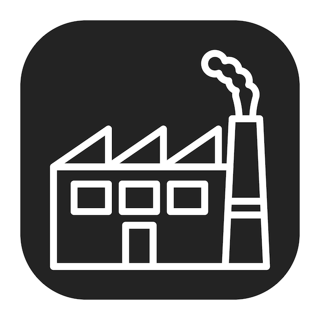 Imagen vectorial del icono de la fábrica Se puede utilizar para la fabricación y distribución