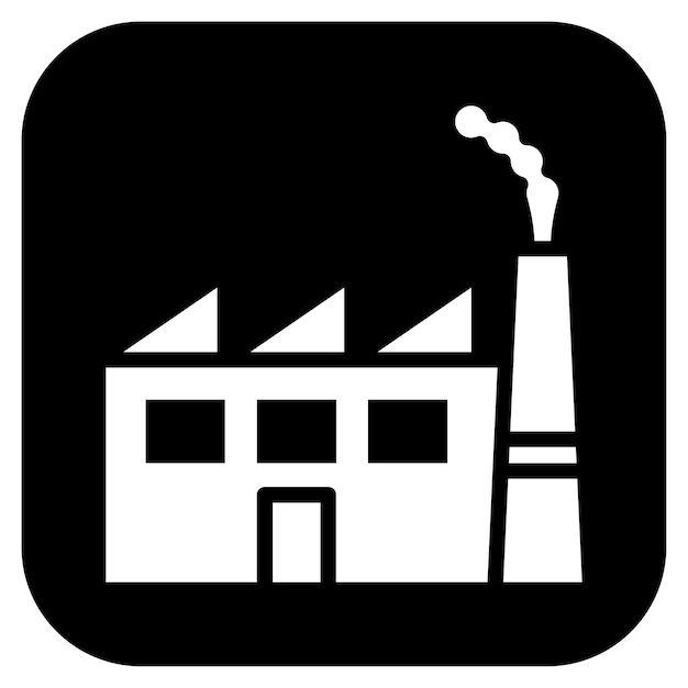 Imagen vectorial del icono de la fábrica Se puede utilizar para la fabricación y distribución