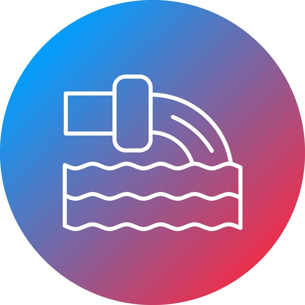Imagen vectorial del icono de la fábrica de residuos Puede utilizarse para la contaminación