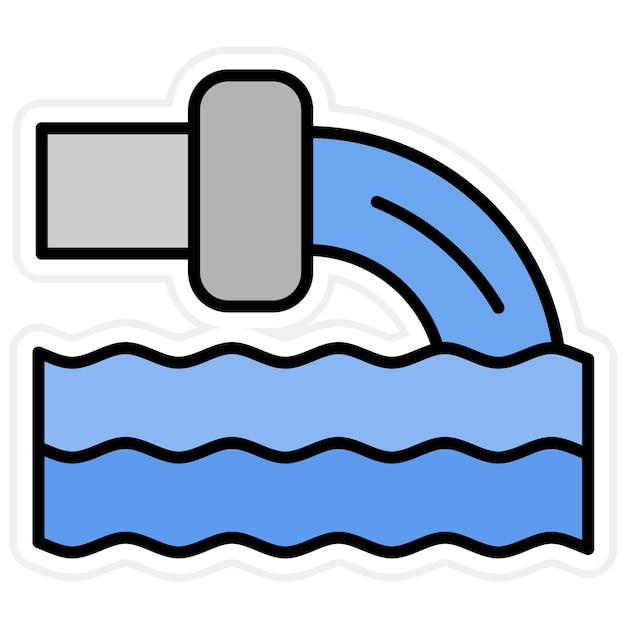 Imagen vectorial del icono de la fábrica de residuos Puede utilizarse para la contaminación