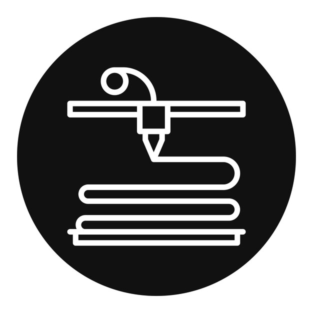 Imagen vectorial del icono de fabricación de filamentos fundidos Puede utilizarse para la fabricación aditiva