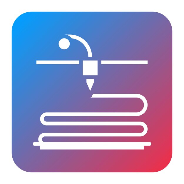 Imagen vectorial del icono de fabricación de filamentos fundidos Puede utilizarse para la fabricación aditiva